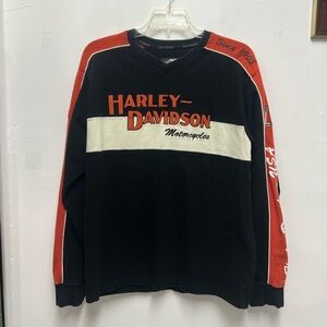 Harley-Davidson Black, Red, and White Long Sleeve Tee
